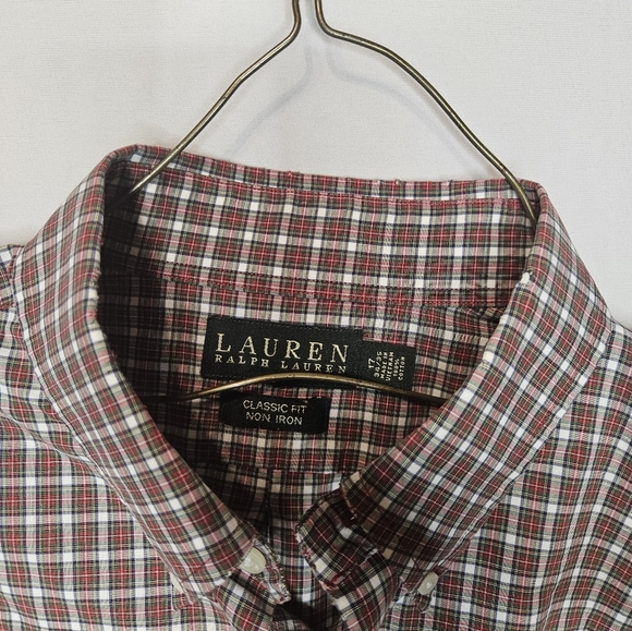 Ralph Lauren Classic Fit 17/34/35 Button Down Plad Long Sleeve Shirt - Picture 5 of 5